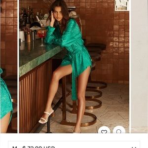 NWT Afterparty Jacquard print mini dress with belt